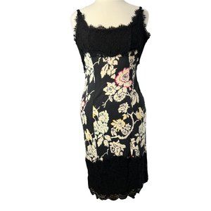 Diane Von Furstenberg Silk Olivette Cocktail Slip Dress Floral Birds Lace Size 6